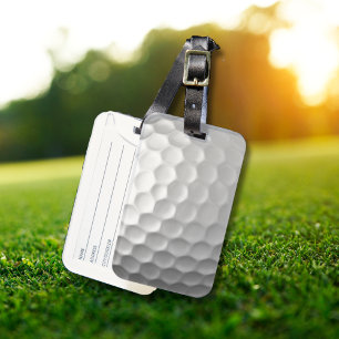 Weiße golfballstruktur mit dimpeln gepäckanhänger