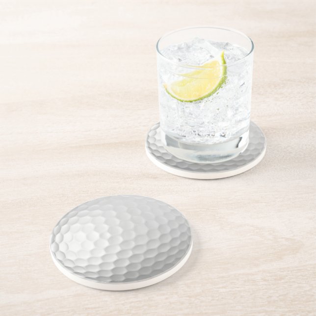 Weiße golfballstruktur mit dimpeln getränkeuntersetzer (Seite)