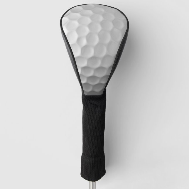 Weiße golfballstruktur mit dimpeln golf headcover (Vorderseite)