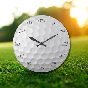 Weiße golfballstruktur mit dimpeln große wanduhr