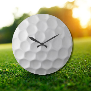 Weiße golfballstruktur mit dimpeln große wanduhr
