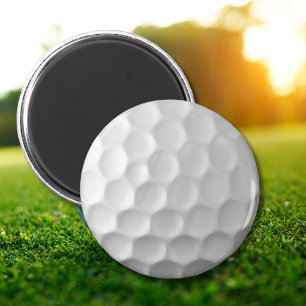 Weiße golfballstruktur mit dimpeln magnet