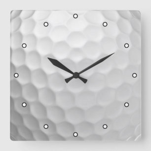 Weiße golfballstruktur mit dimpeln quadratische wanduhr