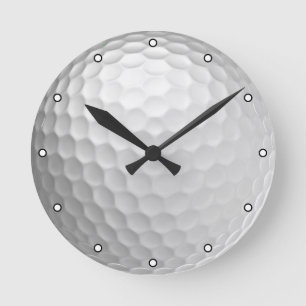 Weiße golfballstruktur mit dimpeln runde wanduhr