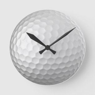 Weiße golfballstruktur mit dimpeln runde wanduhr