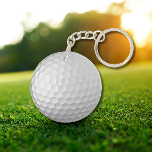 Weiße golfballstruktur mit dimpeln schlüsselanhänger