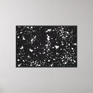 Weiße Grafik mit Farbspritzer-Fleck in Weiß Leinwanddruck