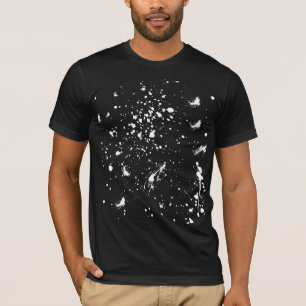 Weiße Grafik-Spritzer-Farbe Weiße Tintenflecken T-Shirt