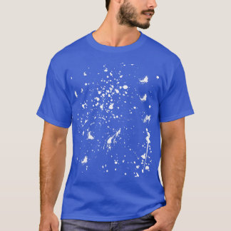 Weiße Grafik-Spritzflecken-Farbe Weiße Tintenfleck T-Shirt