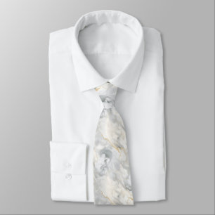 Weiße Graue Gold Marmor Wirbel Hochzeit Formal Gro Krawatte