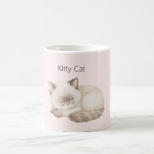 Weiße Graue Kitty Katze Kaffeetasse