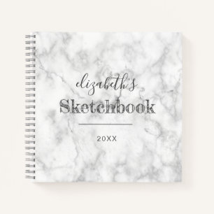 Weiße graue Marmor Skizzenbuch für Künstler person Notizbuch