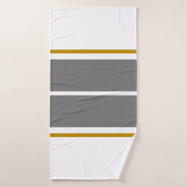 Weiße graue Racing Stripes weißer Hintergrund Badhandtuch Set