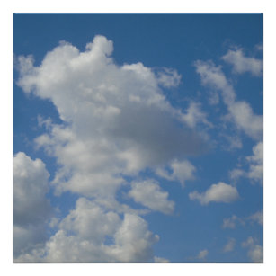 Weiße/graue Wolken und blauer Himmel Poster