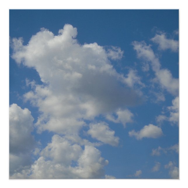 Weiße/graue Wolken und blauer Himmel Poster (Vorderseite)