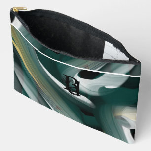 Weiße große Accessoiretasche Trend Abstract Grün Zubehörtasche