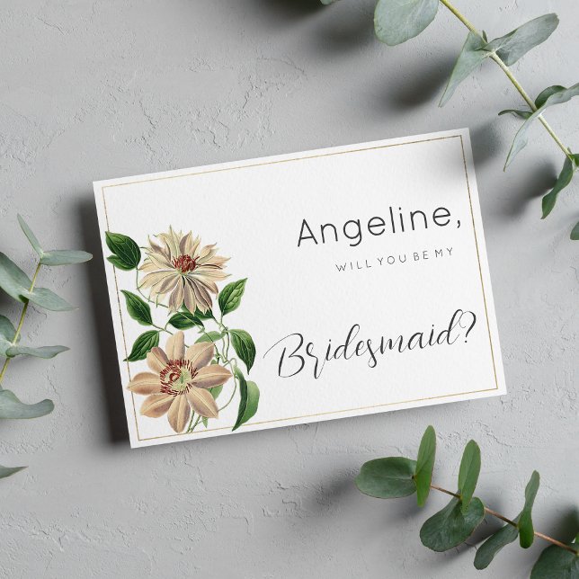 Weiße grüne Blumenbäume Einladung (White red green floral botanical Bridesmaid)