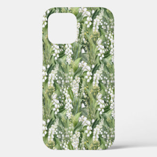 Weiße grüne Lilien der Blume des Tals Kunst iPhone 12 Hülle