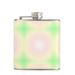 Weiße grüne Rose Weißes 3D-Lichtbogenmuster Flachmann