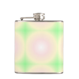 Weiße grüne Rose Weißes 3D-Lichtbogenmuster Flachmann