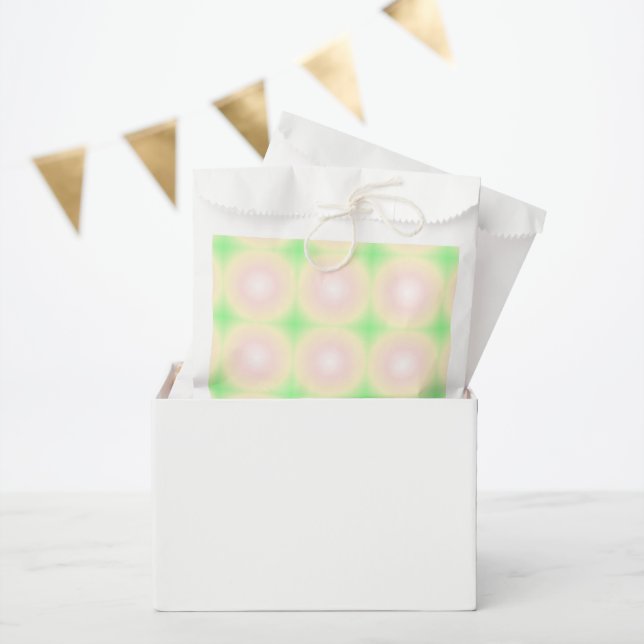 Weiße grüne Rose Weißes 3D-Lichtbogenmuster Geschenktütchen (Party)