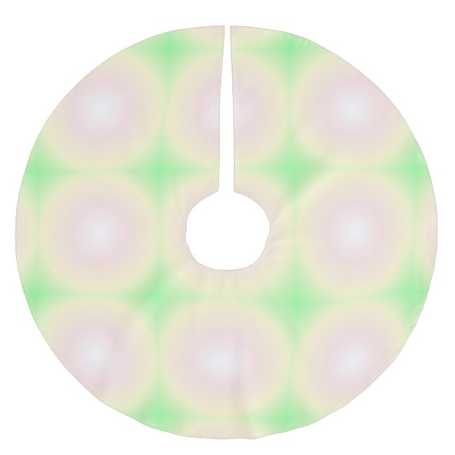 Weiße grüne Rose Weißes 3D-Lichtbogenmuster Polyester Weihnachtsbaumdecke (Vorderseite)