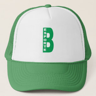 Weiße grüne Trucker-Mütze BRAZIL ESPORTE Truckerkappe
