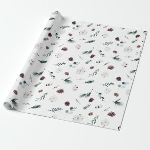 Weiße Grüne Vintage Fröhliche Weihnachten Geschenkpapier