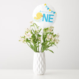 Weiße Gummiklinge 1. Geburtstagsstuck Ballon
