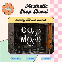 Weiße gute Stimmung Elegante Typografie Fensterkla Fensteraufkleber