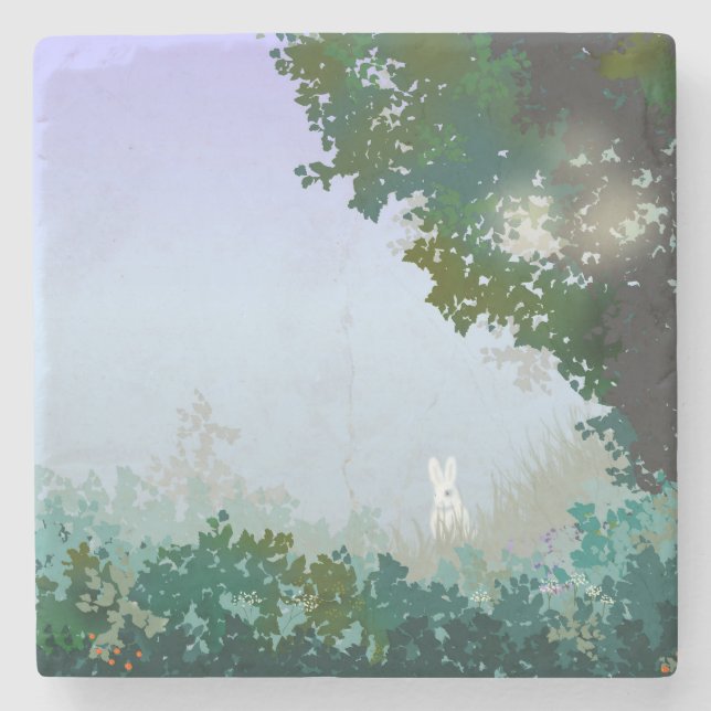 Weiße Haare am falschen Morgen Steinuntersetzer (Vorderseite)