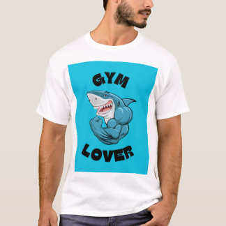 Weiße Halbarm T-Shirts Gym Lover Design