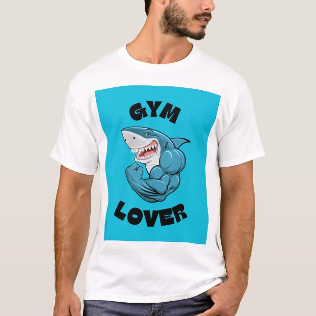 Weiße Halbarm T-Shirts Gym Lover Design (Vorderseite)