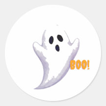 Weiße Halloween-Geister-Aufkleber | Süßer spooky G
