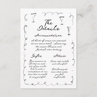 Weiße Hand zeichnen die Detailverpackungskarte Begleitkarte