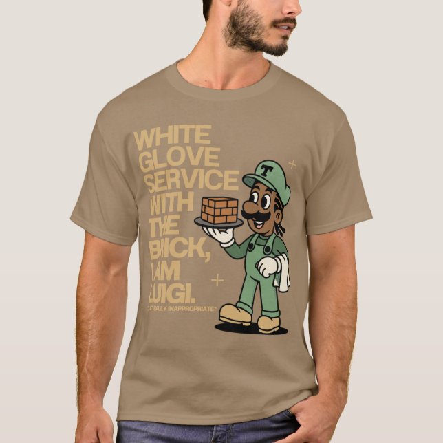 Weiße Handschuh-Ziegel-Service-Design-Clipse-Inspi T-Shirt (Vorderseite)