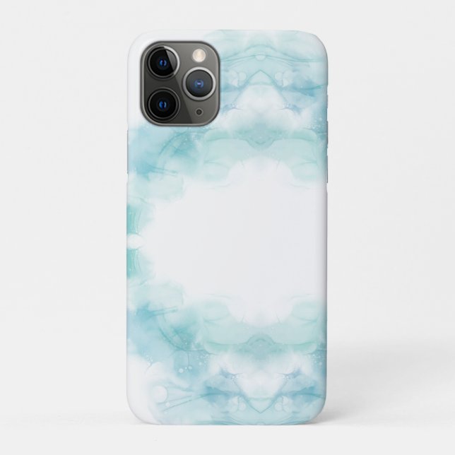 Weiße Handyhülle mit hellblauer Wasserfarbe  Case-Mate iPhone Hülle (Rückseite)