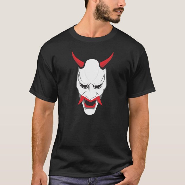 Weiße Hannya Maske T-Shirt (Vorderseite)