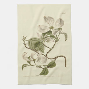 Weiße Hartriegel-Blüten-Illustration Handtuch