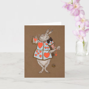 Weiße Hasen Alice Kunst Grußkarte – Whimsical Karte