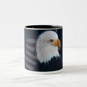 Weiße Hauptflagge USA Eagle Zweifarbige Tasse
