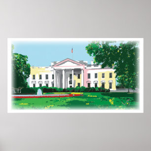 Weiße Haus - digitale Malerei der Washington DC Poster