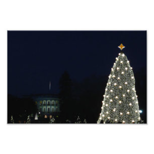 Weiße Haus und National Tree Weihnachtsfeiertag DC Fotodruck