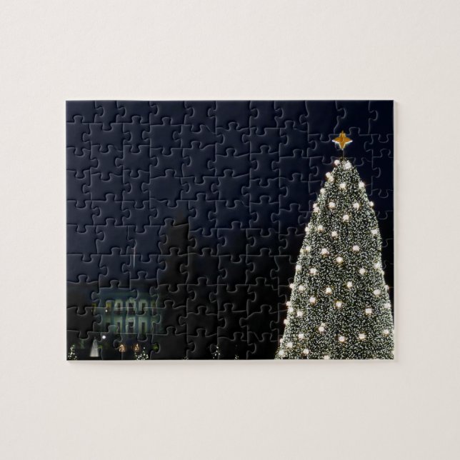 Weiße Haus und National Tree Weihnachtsfeiertag DC Puzzle (Horizontal)