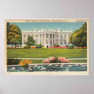 Weiße Haus Vintage-Postkarte Poster