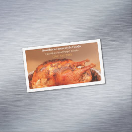 Weiße hausgemachte Türkei Fleisch zubereitete Lebe Magnetische Visitenkarte