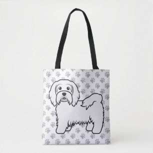 Weiße Havanese Cartoon-Hund-Illustration & Pfoten