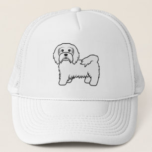 Weiße Havanese süße Cartoon-Hund-Illustration Truckerkappe