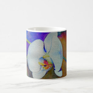 Weiße Hawaiianische Orchideenfarbe Kaffeetasse