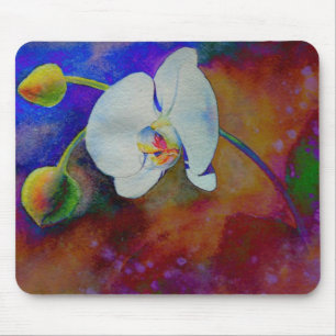 Weiße Hawaiianische Orchideenfarbe Mousepad